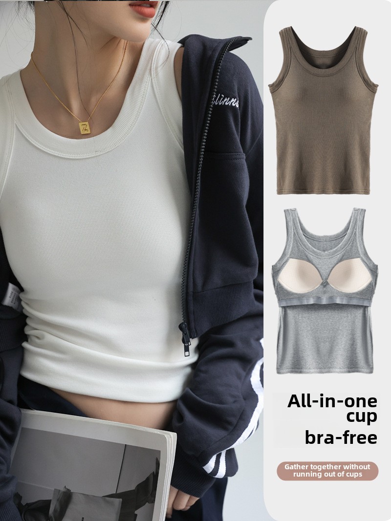 T Shirt Bra Seamless - Camiseta sin mangas acanalada de Modal