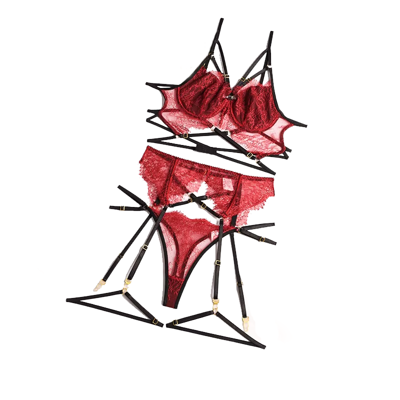 Lencería Sexy de encaje transp - Lace Bralette Set reseña y precio
